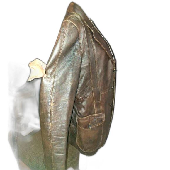 Roetan leather Jacket by Silvester Litton of England Mens Med/Women L-XL - Picture 4 of 16